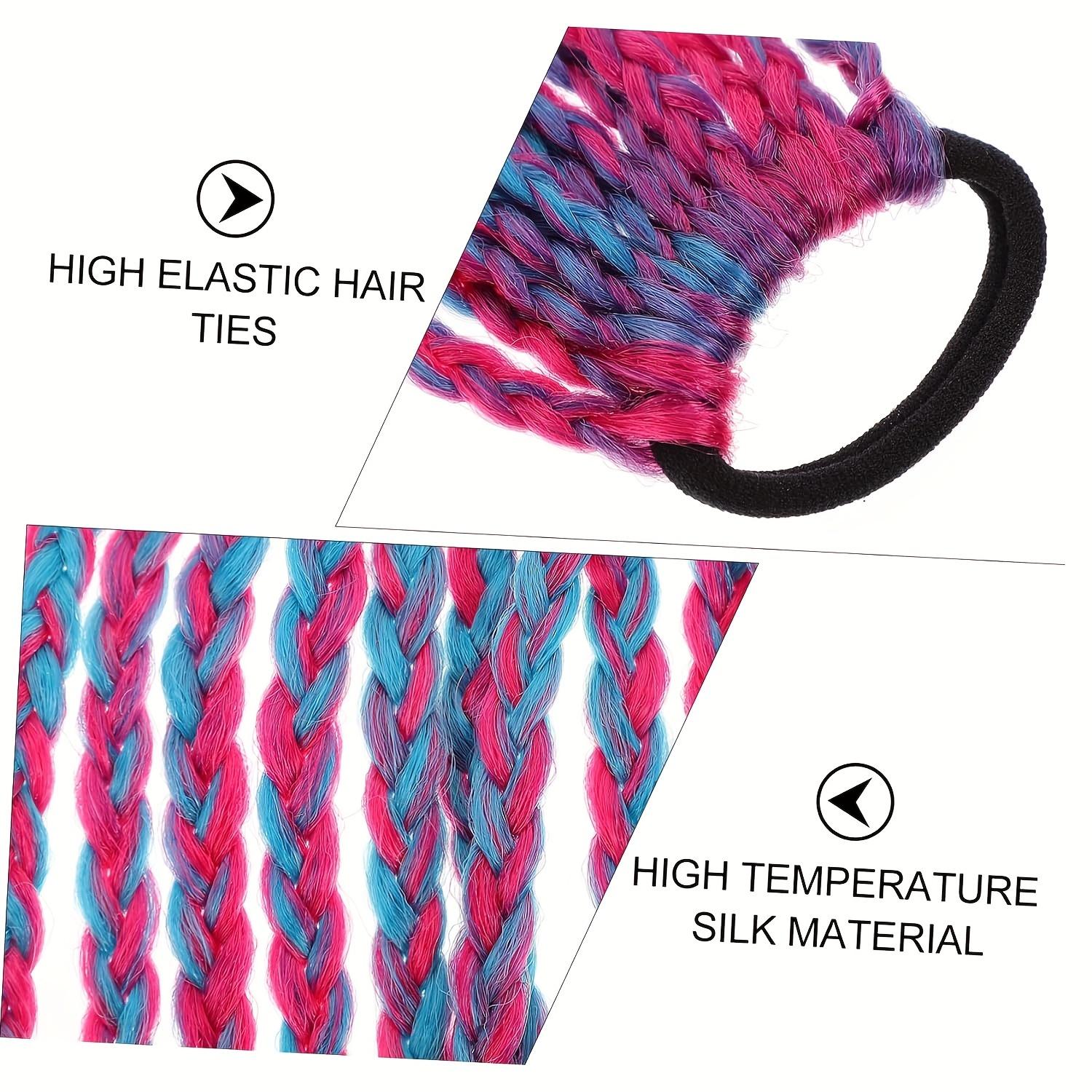 1 piece of 12-strand wig braid with colorful ends, multi-colored braids, hair accessory, braided ponytail, fashionable performance-style headwear, ideal for daily wear and as a gift!