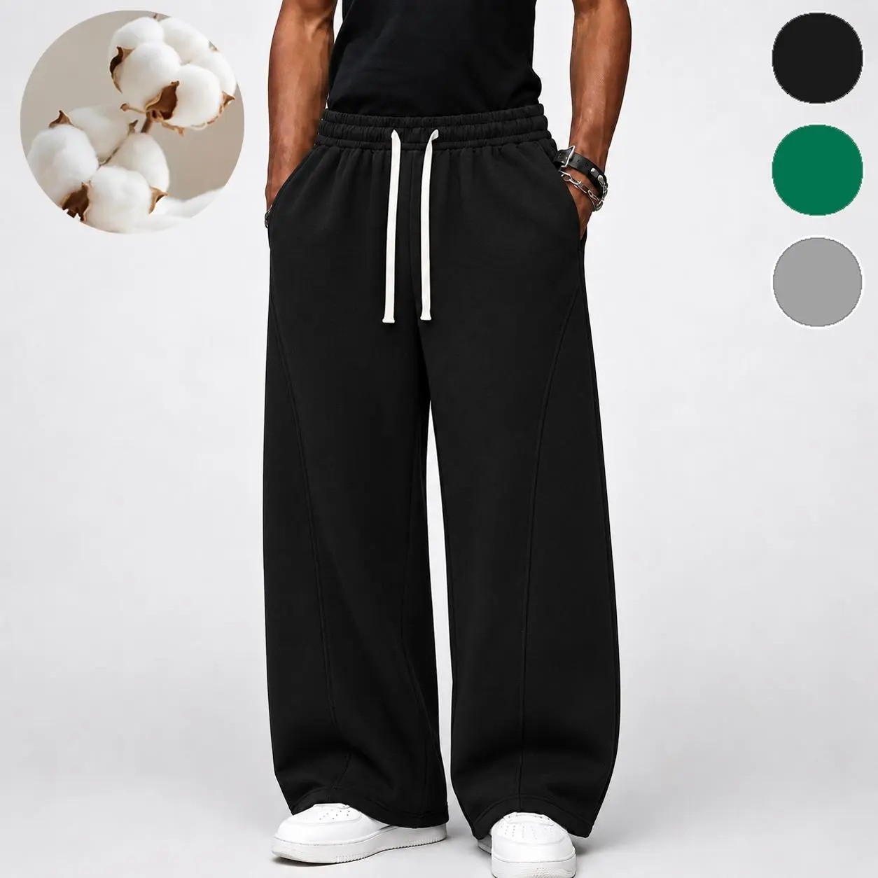 Guys Casual Cotton Poly Track Pants Relaxed Fit Baggy Sweatpants Y2K Drawcord Bottoms Everyday Activewear Male Fashion Apparel Clothing cozy soft cool clean chic active sporty casual premium classic stylish durable trendy relaxed comfy modern fly