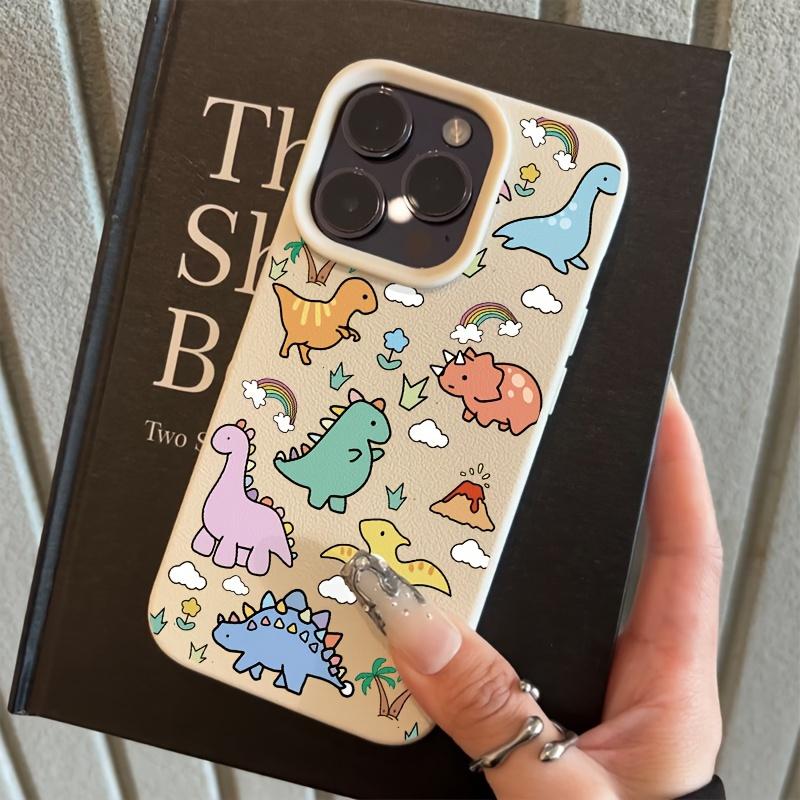 A Multicolored Lychee Pattern Phone Case Featuring a Little Dinosaur, Compatible with Apple Iphone 6/7/8/X/Xs/Xr/Xs Max/11/12/13/14/15/16/17 Pro Max
