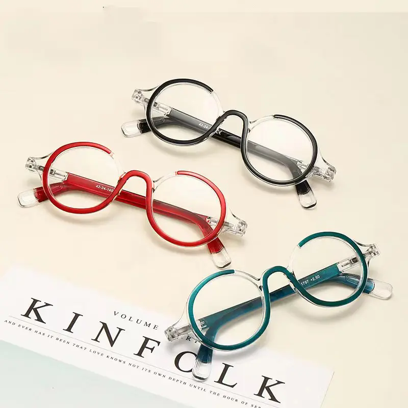 Round Frame Clear Lens Glasses for Women & Men, Y2K Retro Fashion Eyewear, Vintage Spring Hinge Fake Glasses, Lightweight Statement Frames for Daily Wear, Travel, Photoshoot, Party, Office, Street Style Accessories