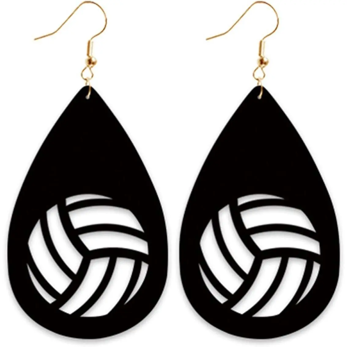 Sports Leather Dangle Earrings for Female, Modern Football, Basketball & Baseball Design, Elegant Engagement and Birthday Gift, Drop Earrings, Daily, Evening, A, C