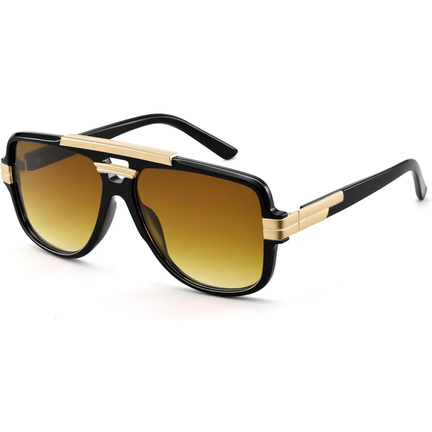 Retro Oversized Aviator Sunglasses for Men Women Trendy Fashion Vintage Square Designer Shades Sun Glasses