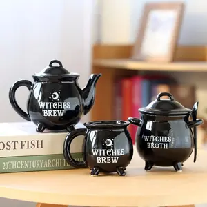 Creative Witch Theme Ceramic Dinnerware Set, Large Capacity Dark Magic Mug, Gothic Style Gift, Halloween Party Decor, Cute Witch Water Pot