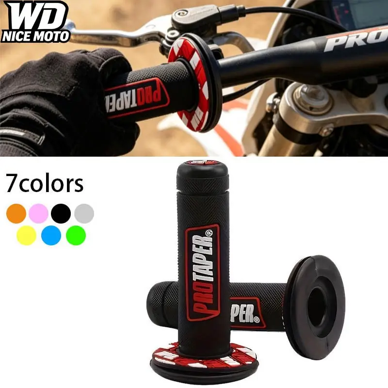 Wd Nice Moto Motorcycle Handle Grips, 24 22mm Universal Handlebar Rubber Gel, Comfortable Hand Grip for Motocross Dirt Pit Bike