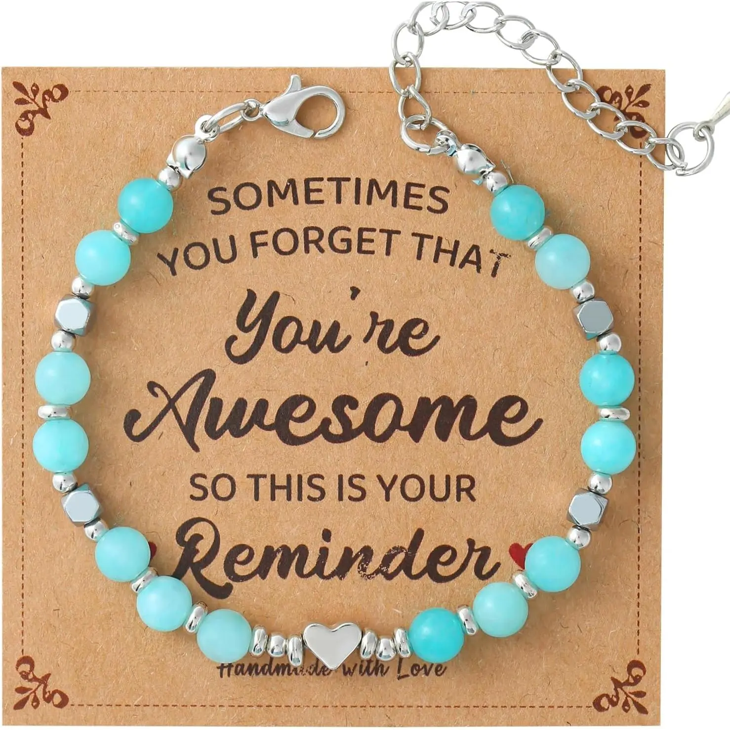 Birthday Bracelet: 6mm  Stone  Bracelet Inspirational Self-Care Gifts for Women, Mom, Daughter, Wife, Coworkers, , Bestie, Granddaughter