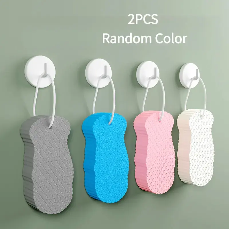 [2count]3D Bath Sponge,Body Scrub Sponge,Random Color,Fish Scale Bath Sponge,Mud and Ash Scrubbing Sponge,Exfoliating Bath Sponge,Skin Friendly and Reusable,Alternative to exfoliating Gloves.