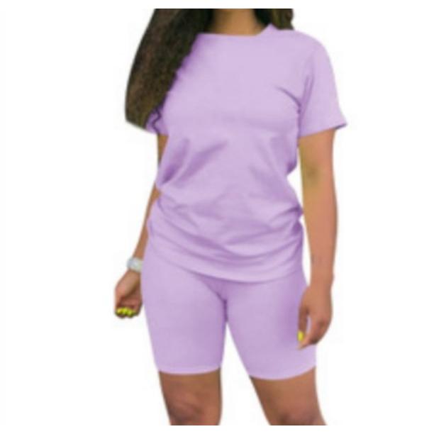 Biker Short Sets Women 2 Piece Outfits Summer Short Sleeve Jogger Tracksuit Large size loose sportswear two-piece suit