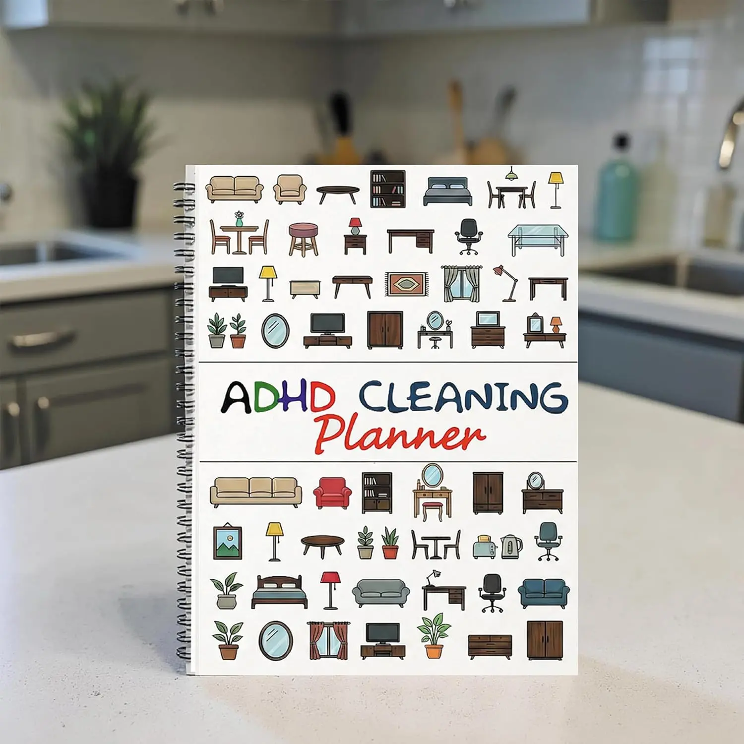 Undated Cleaning Planner - Household Chores Organizer Notebook with Chore Tracker, Flexible Scheduling, Illustrated Checklists, Organized Layout, Daily Weekly Monthly Routine Management System, Undated Format