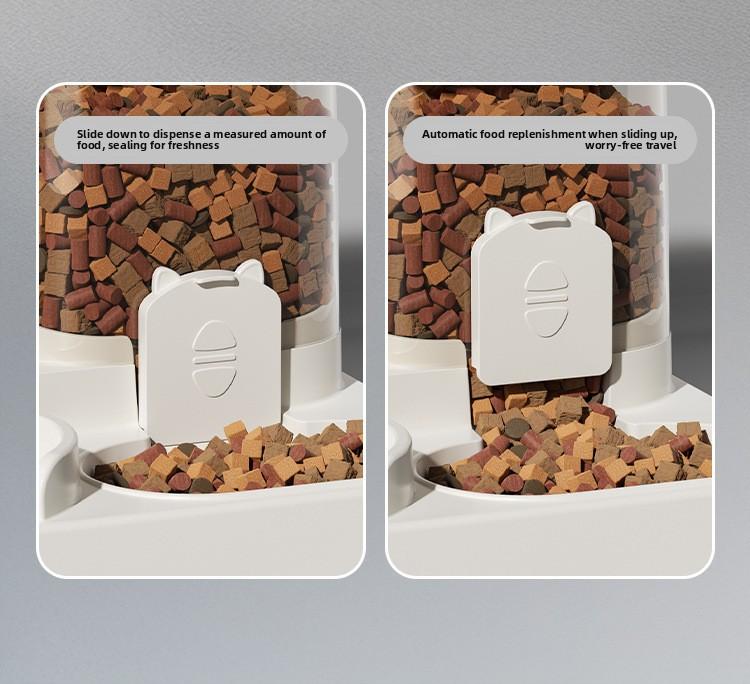 2-in-1 Pet Feeder Water Dispenser for Cats Dogs Dry Wet Separation Automatic Food Water Bowl Dual Use Pet Supplies