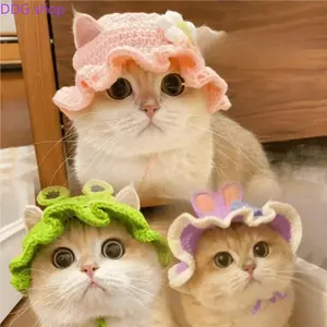 Cute Style Pet Costume Hat, 1 Count Handmade Knitted Pet Hat, Pet Costume Accessories for Small Dogs, Cats & Kitten, Pet Decorative Accessories, Kitty