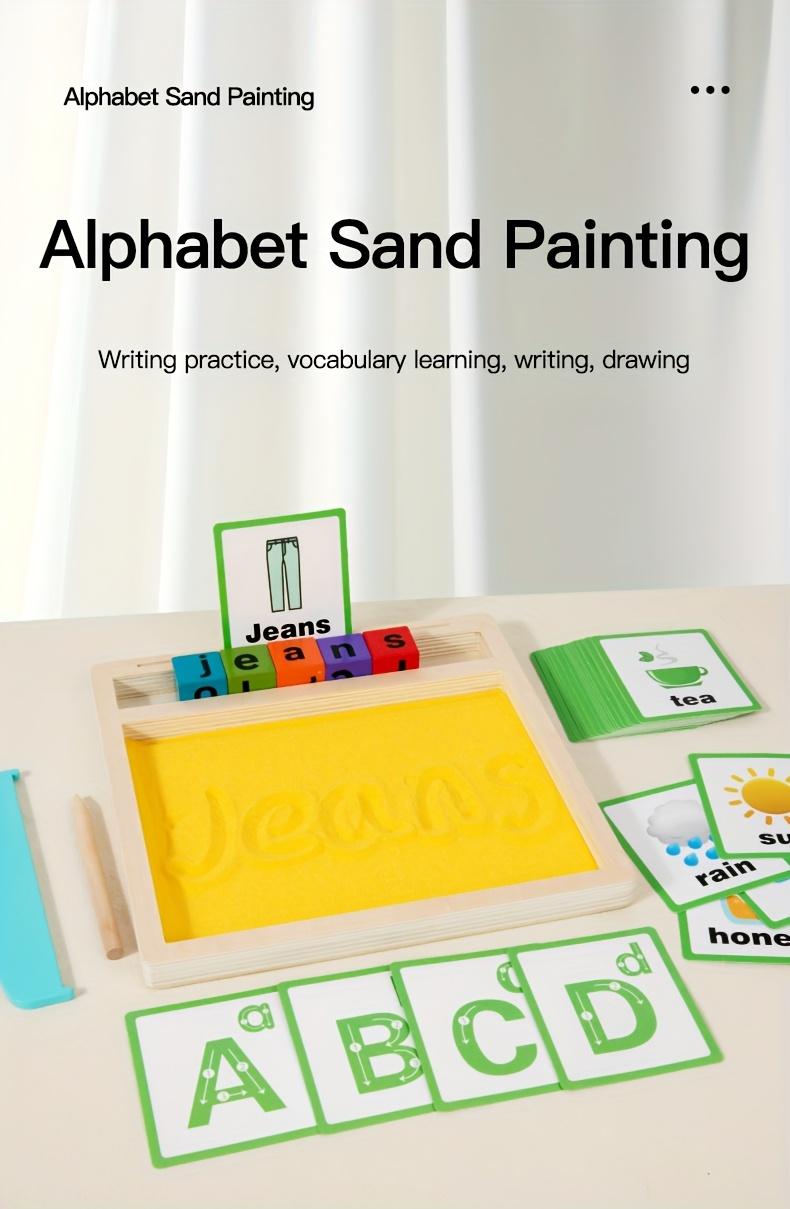 Wooden Alphabet Sand Tray, Educational Sand Painting Writing, Math ...