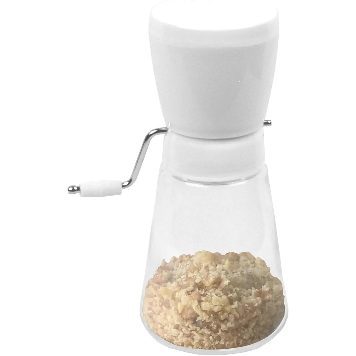 Manual 5716 Hand Crank Nut Chopper, 7.5in White Home Baking Essential Gadget with Stainless Steel Blades for Nuts & Chocolate