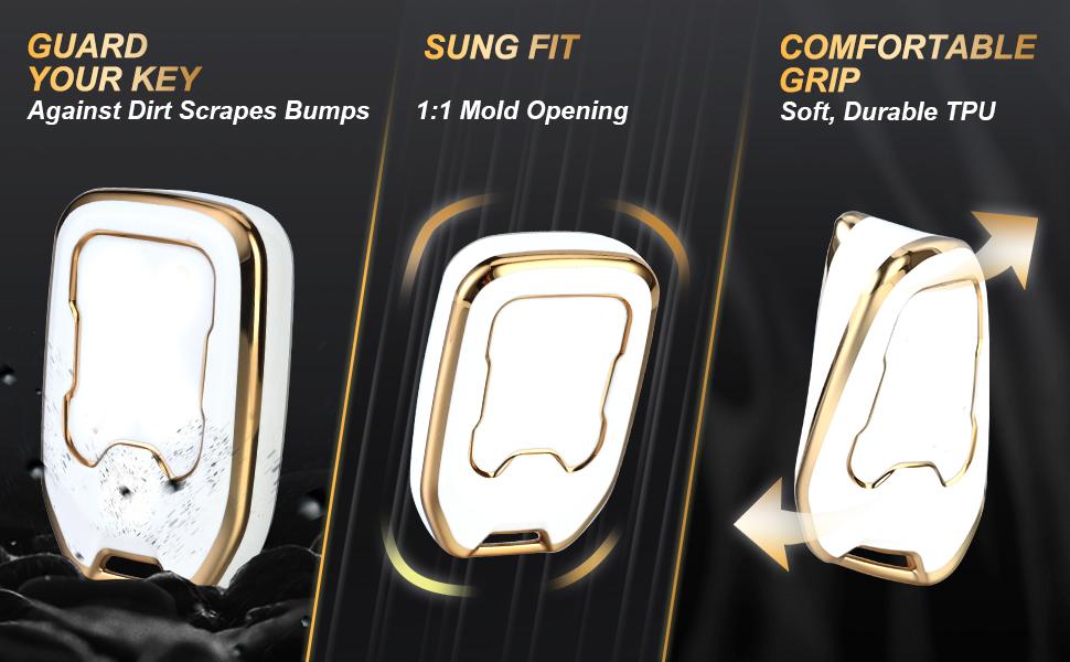 Key Fob Cover Compatible with Jeep Gladiator Wrangler Wagoneer Flip 4 Buttons TPU Remote Keyless Key Fob Case Protection Shell Accessories, White Key Fob Cover Compatible with Jeep Gladiator Wrangler Wagoneer Flip 4 Buttons TPU Remote Keyless Key Fob Case Protection Shell Accessories, White