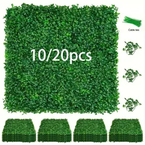 10/20 Pcs Artificial Grass Carpet with Drain Holes, Indoor Outdoor Use, Patio Garden Lawn Balcony Decor, Durable Synthetic Turf