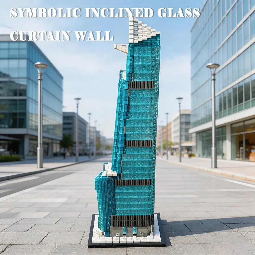 Street Scene Skyline 30 Hudson Square Brick Model Moc City Landmark Building Assembly Toy, Creative Desktop Decoration Gift