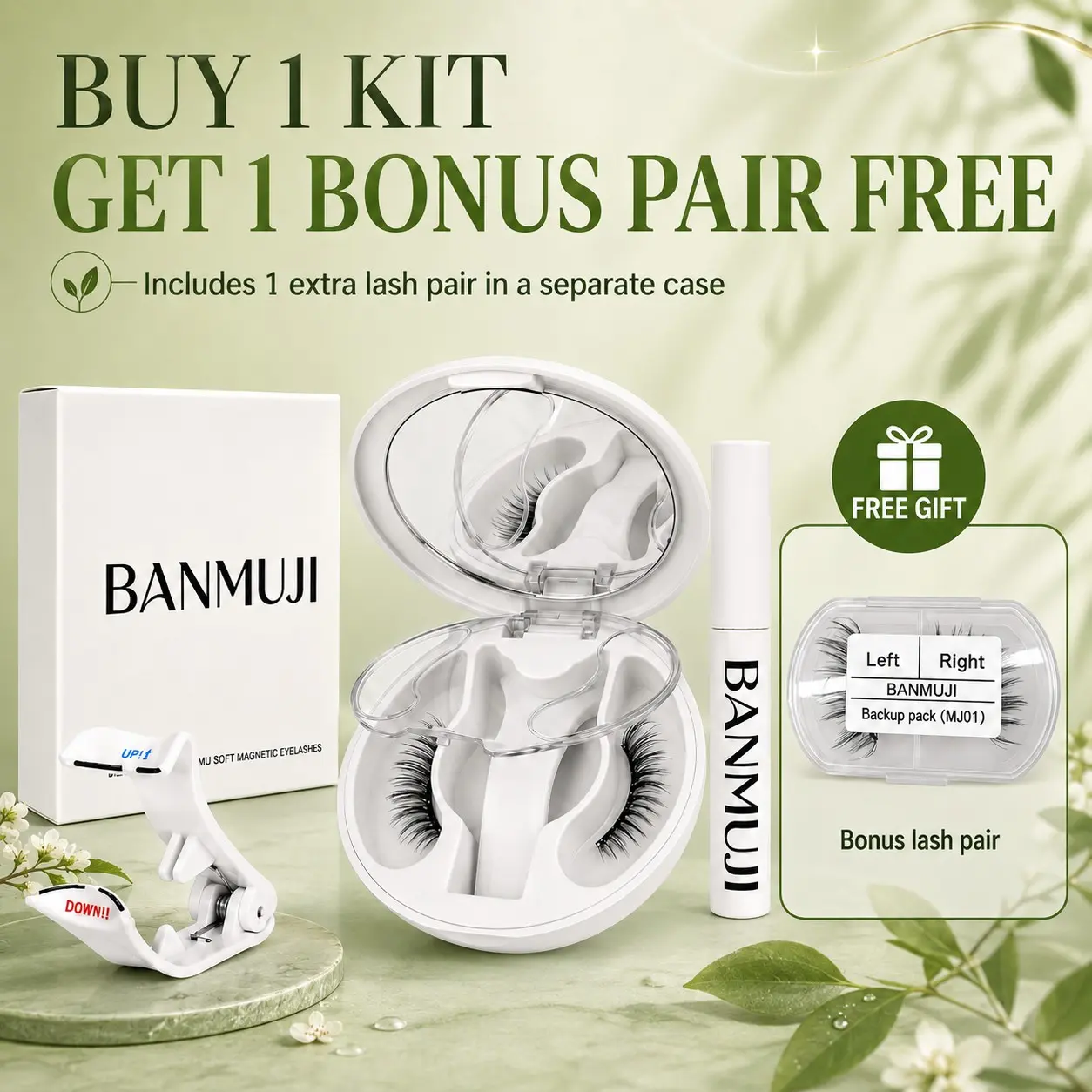 BANMUJI Soft Magnetic False Eyelashes, Natural Style, Suitable for Most Occasions, Lightweight and Comfortable, Easy Application