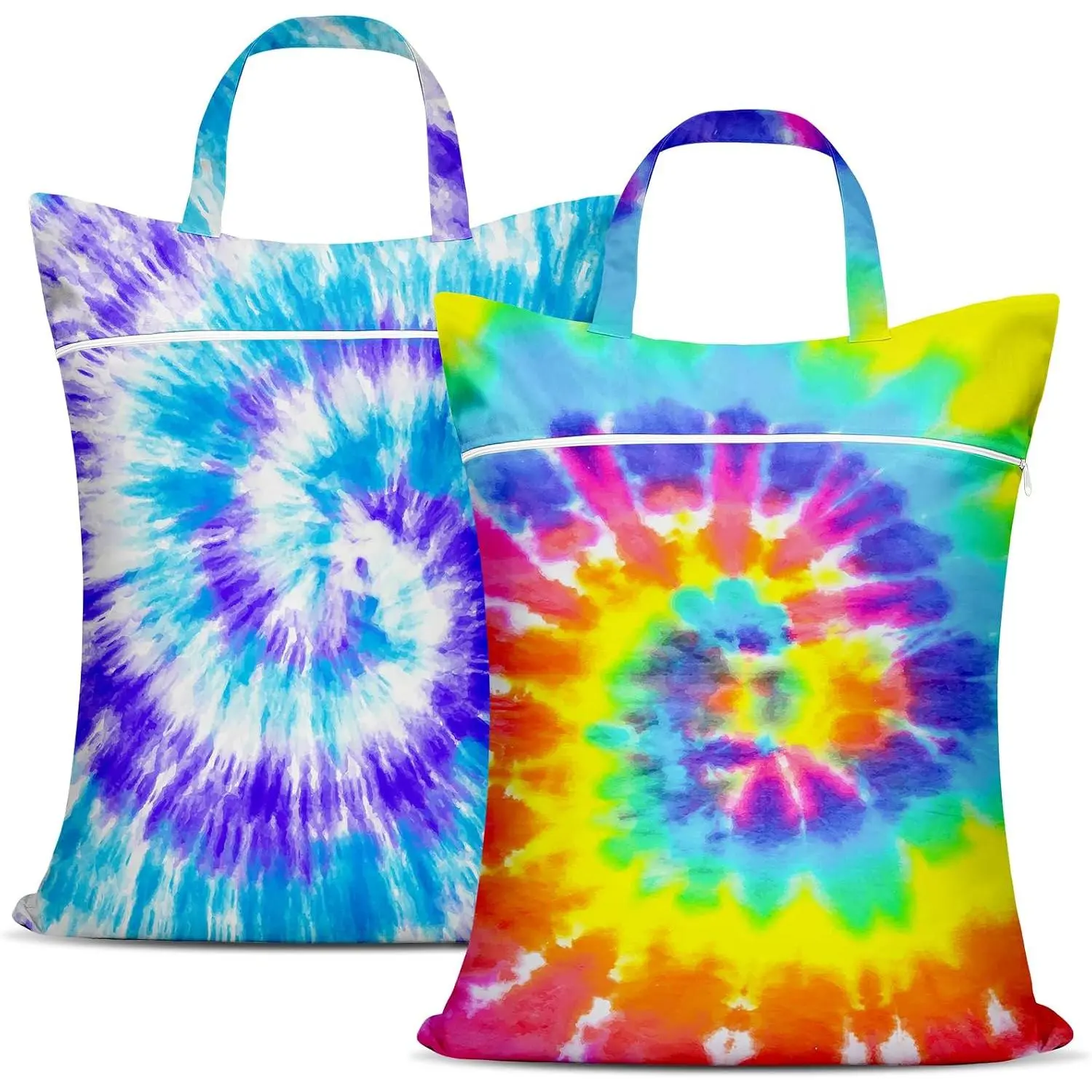 2-Pc Large Waterproof Travel Laundry Bag Set with Handle - Washable for Dirty Clothes, Wet Dry Bag for Gym, College Dorm