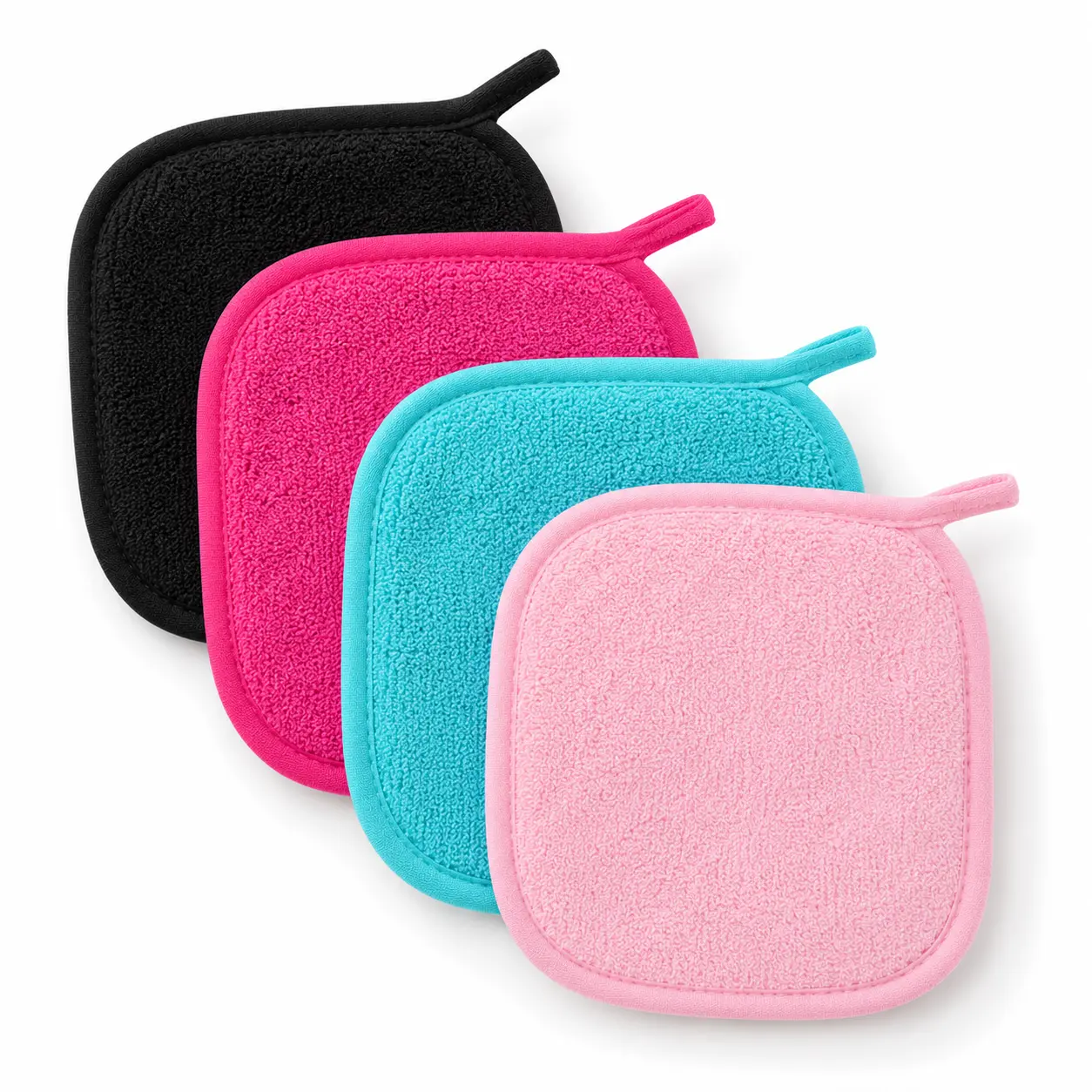 4-Piece Flannel Fiber Facial Cloth Set Pack, Ultra-Soft High Water-Absorbent Reusable Makeup Wipes for Daily Skincare Home Personal Care