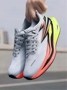 Women's White-Purple-Orange Flyknit Mesh Sports Shoes, Lightweight Rebound, Breathable & Sweat-Wicking, Wear-Resistant & Anti-Slip, Commute Versatile Running Shoes