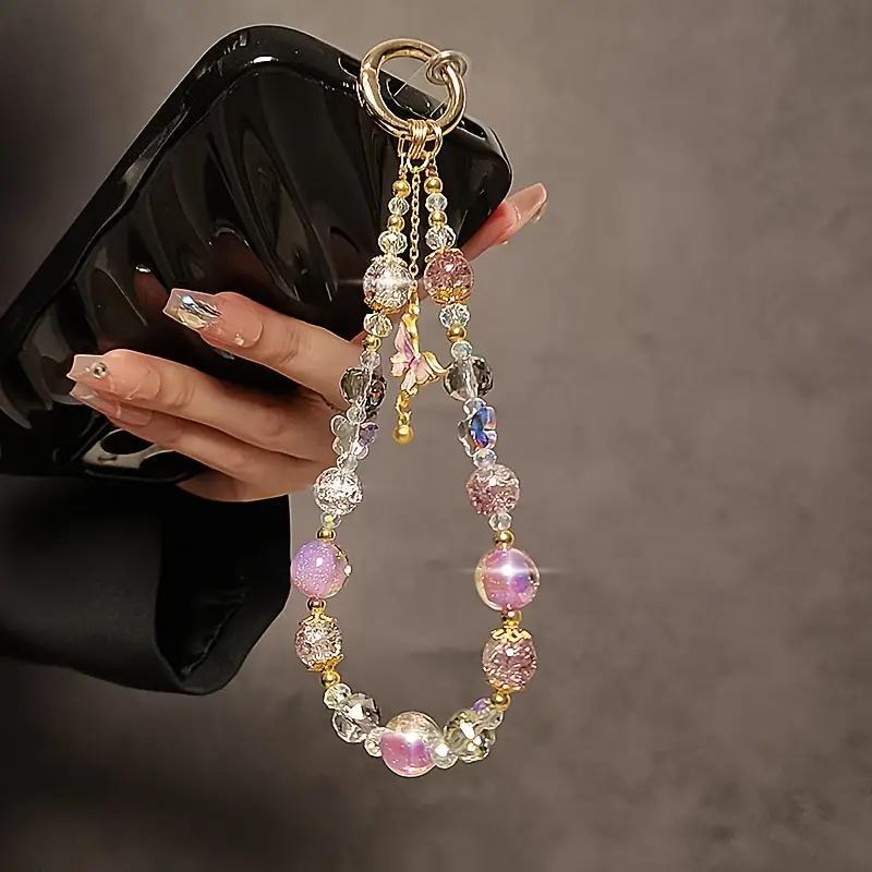 Phone Chain & Phone Lanyard Patch, Fashionable Phone Lanyard & Phone Back Holder, Phone Accessories for Women & Girls, Phone Charm & Phone Wrist Strap, Cell Phone Charm