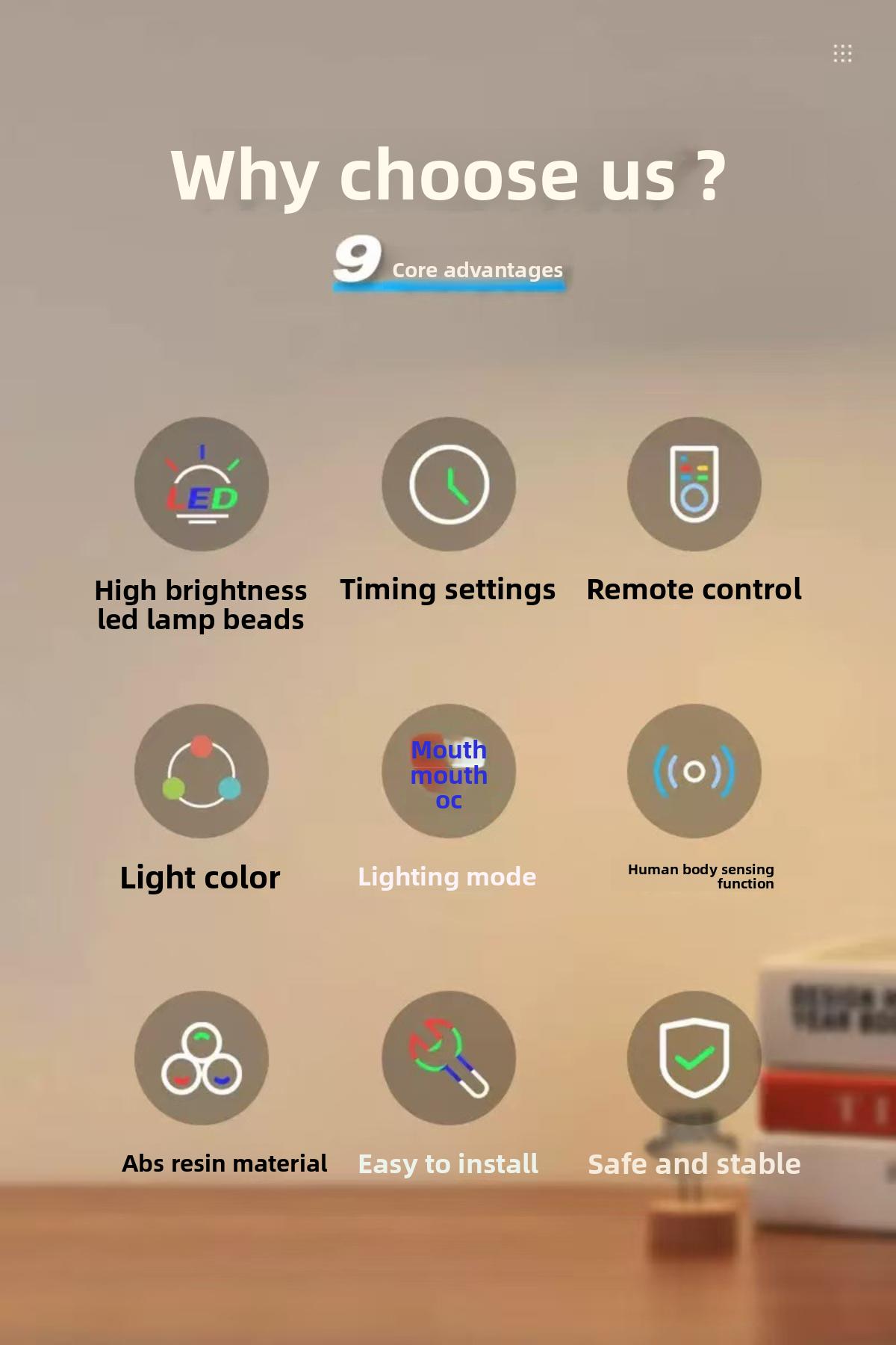 Smart Motion Sensor Bald Eagle Night Light| Remote Control RGB Wall Lamp| No Drilling Magnetic Installation For Bedroom Corridor Hallway