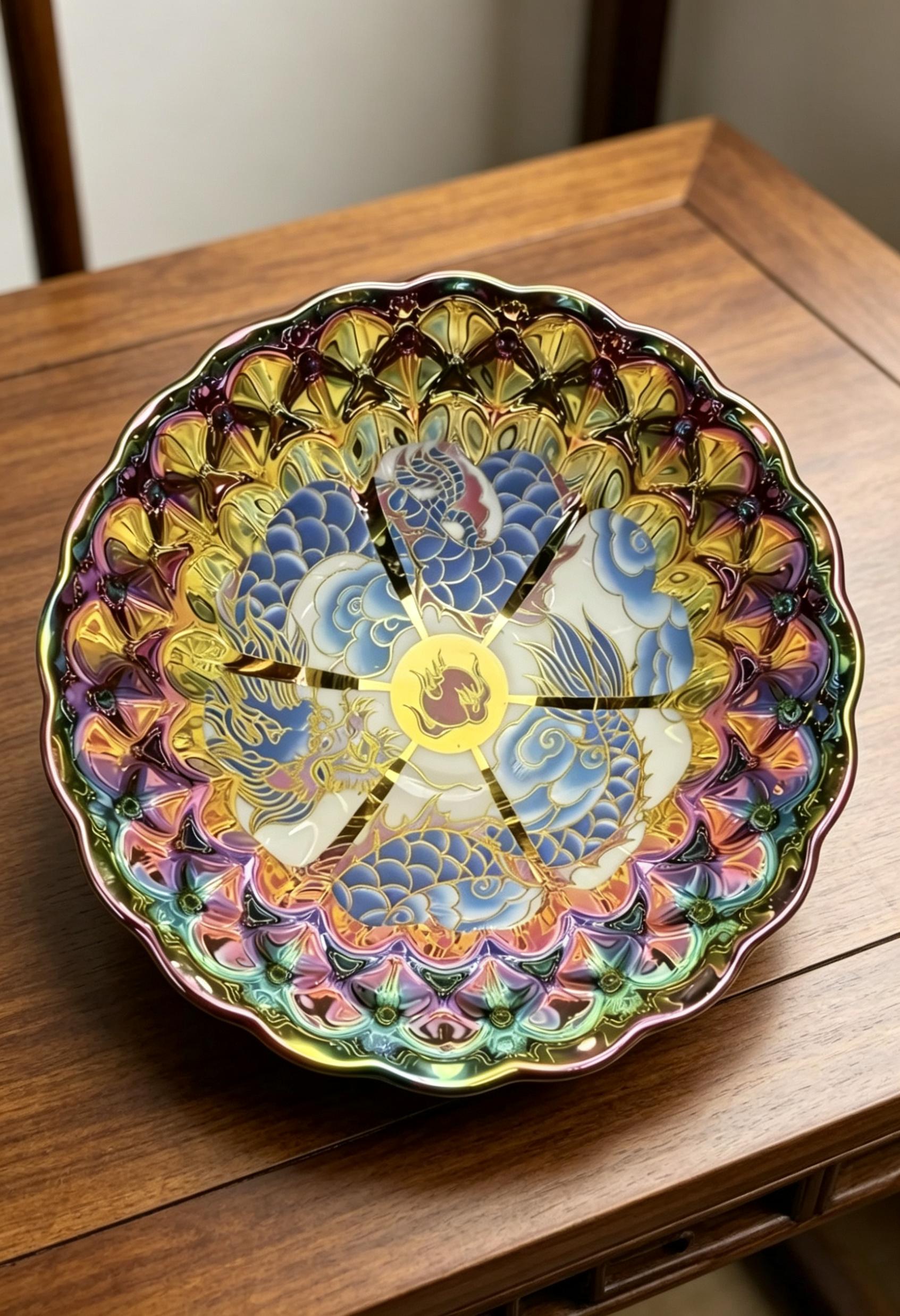 Iridescent Dragon Mandala Handcrafted Ceramic Tea cup – Artisanal Jianzhan