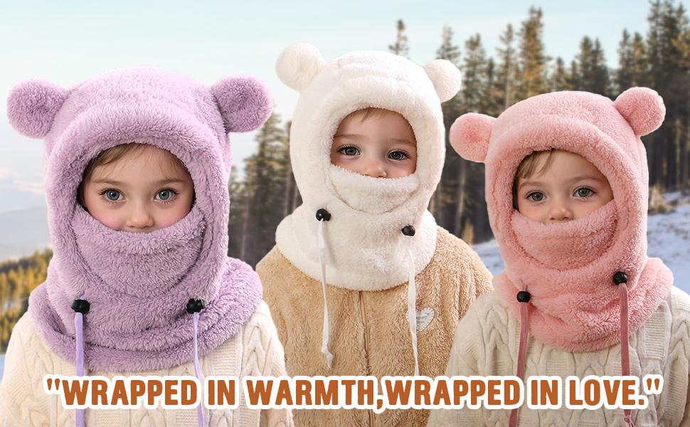 Winter Fleece Hat Balaclava Ski Mask Windproof Warm Adjustable Unisex with Fleece Lining for Cold Weather Outdoor Activities