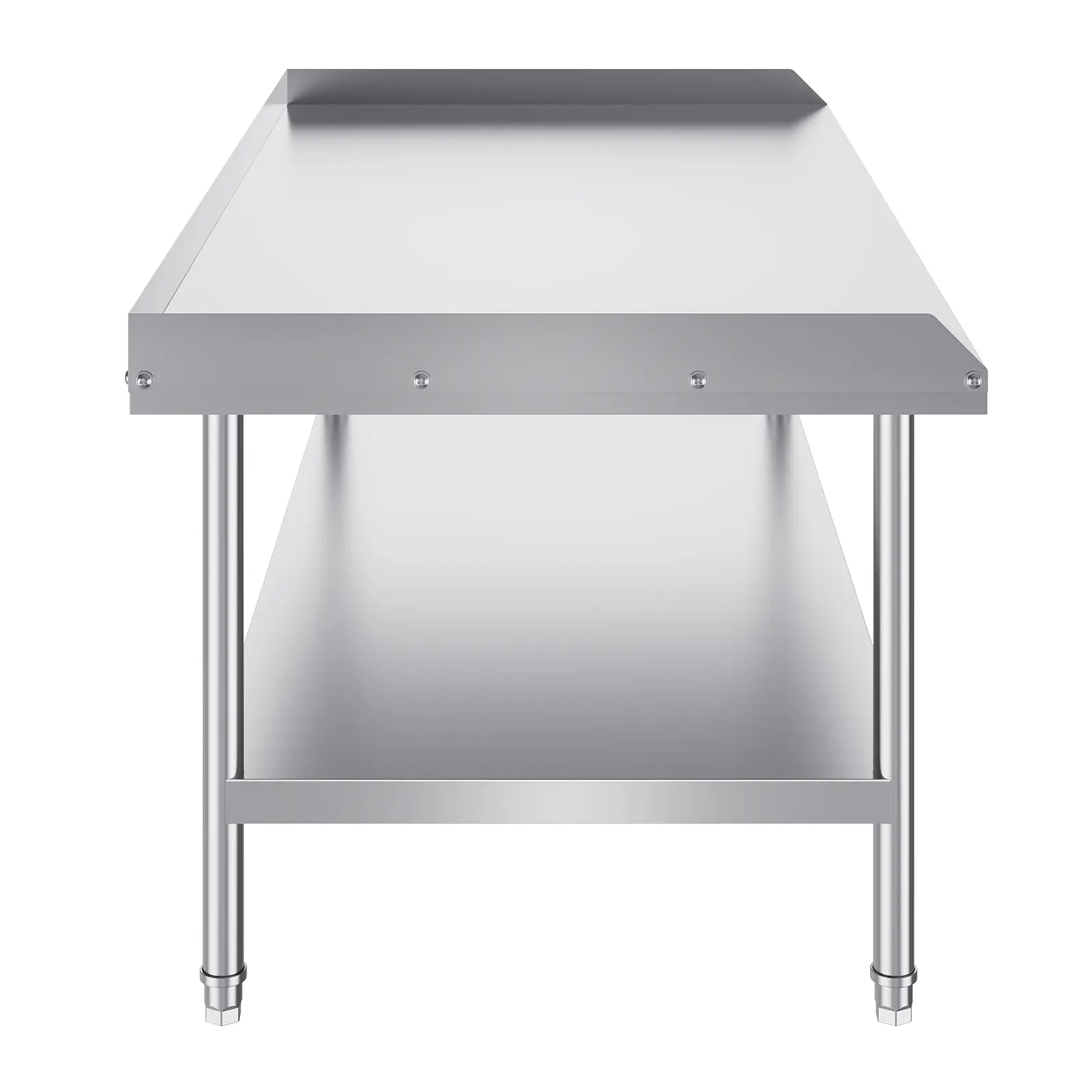 Stainless Steel Work Table, 30 x 60 x 26 Inch Commercial Food Prep Worktable, 3-Sided Backsplash Heavy Duty Prep Worktable, Metal Work Table for Restaurant Home Hotel
