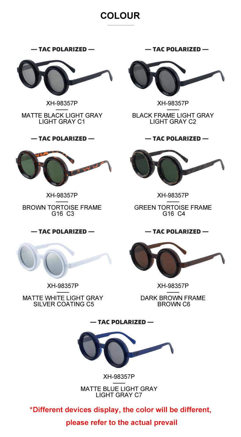 New Model ND Adjustable Zoom Sunglasses for Men, Round Frame, High-End Polarized Glasses for Driving