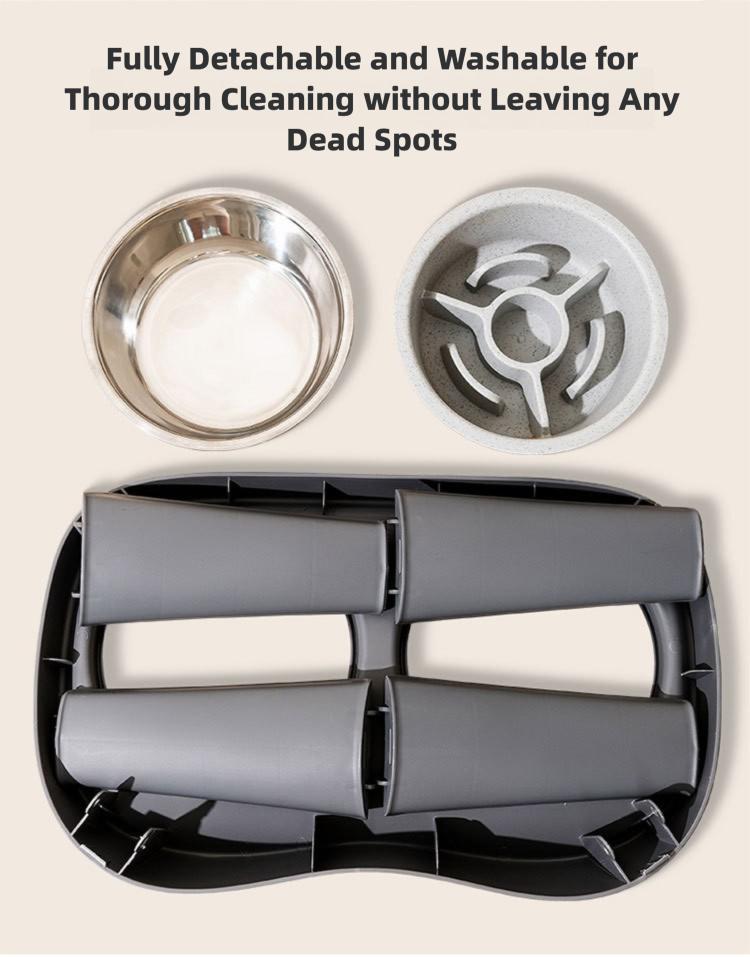 Pet bowl, large dog classic folding tall double bowl medium and large dog bowl, Golden Retriever large dog feeding bowl, food bowl