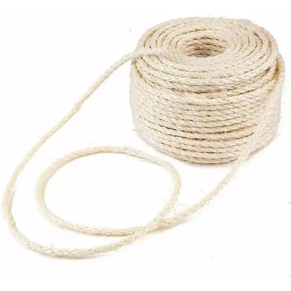 Sisal Rope, 4mm x 66 ft,  Scratcher Repair | Also  for crafts, garden projects, furniture wrapping, scratch pads, and   decor   furniture.