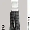 Women's Two-Piece Set, Striped Plaid Tank Top & Long Pants, Fitted Streetwear Casual Fashion Trendy Sportswear, Athleisure Wear Set, Athleisure Summer Clothes, Athleisure Activewear Set, Athleisure Outfit