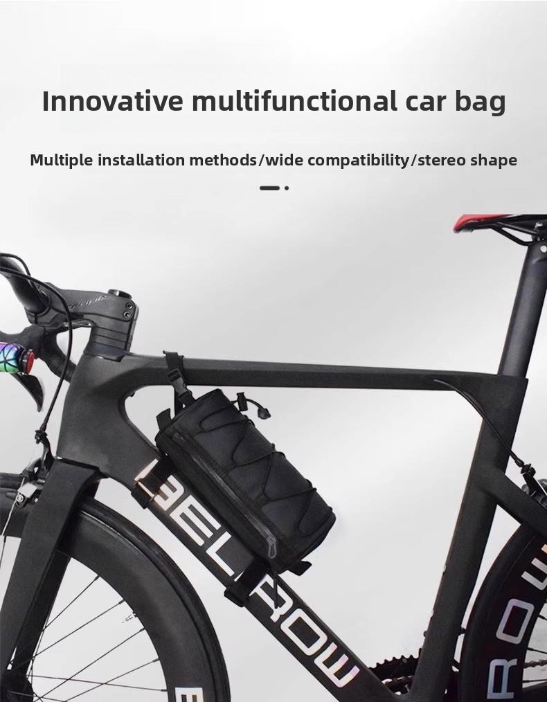 Nylon Fabric Road Bike Bag 2.5L Waterproof Multifunctional Cycling Bag in Purple Black Green Pink 23.5x11cm