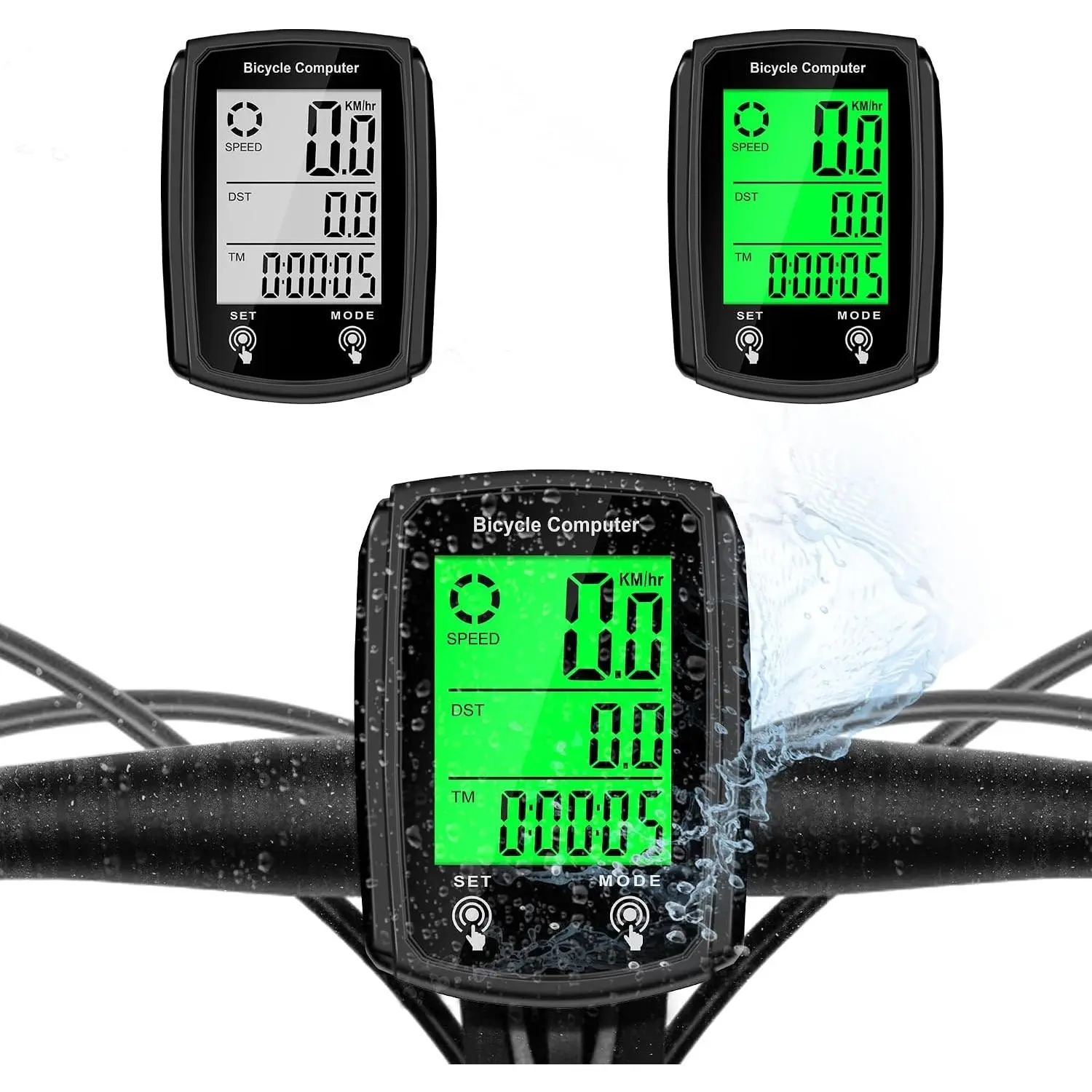 Wired Bike Computer Bicycle Odometer Speedometer MPH KM/H with Automatic Wake-Up, LCD Display, Single Mileage Tracking, Multi-Function Cycling AccessoriesGift