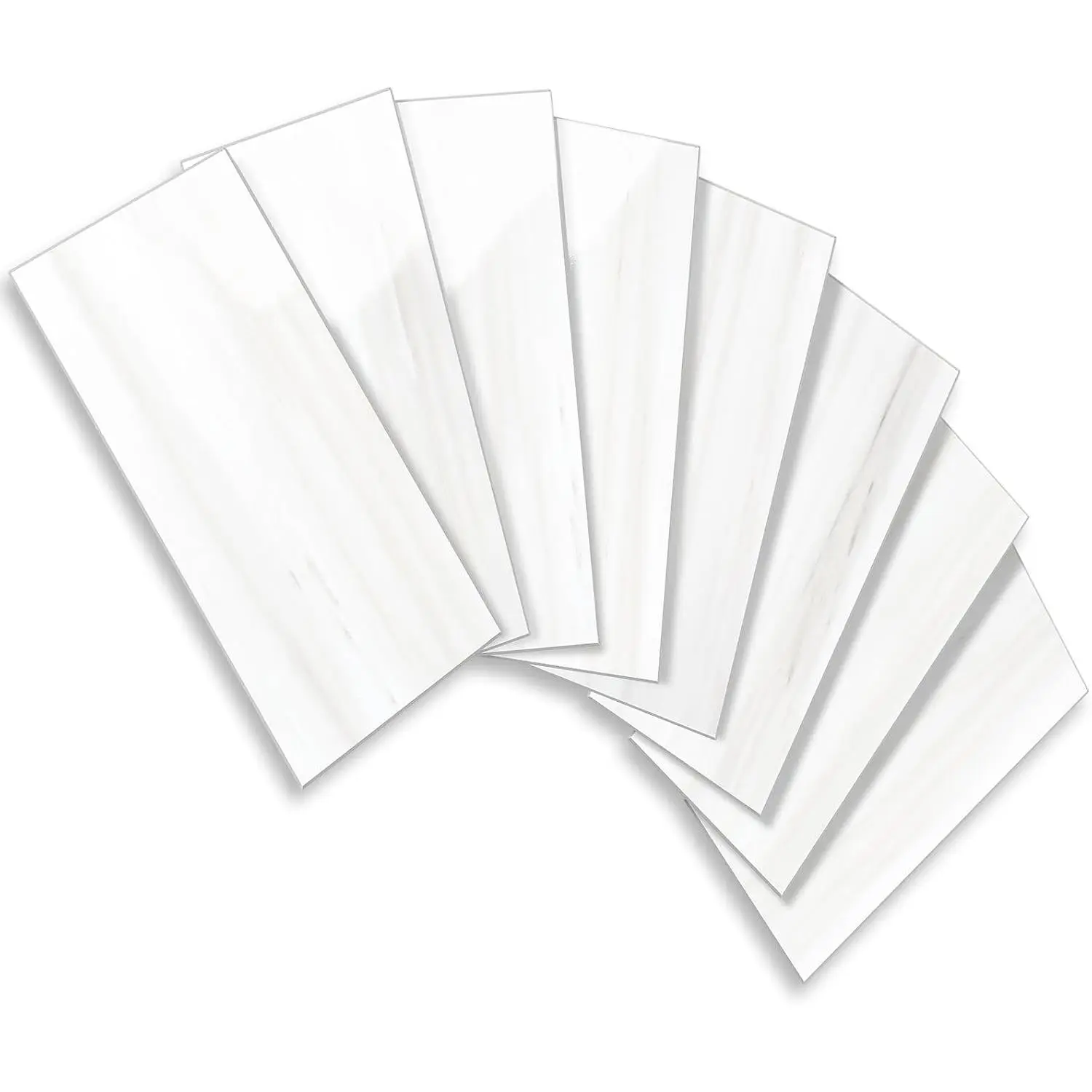 4- Glossy Dolomite White Peel and Stick Backsplash ,3''x6'' PVC Subway  with White Grout, Stick  Backsplash for Kitchen/Bathroom/Fireplace