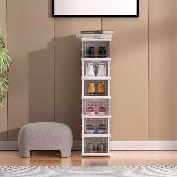 6-Layer Plastic Shoe Cabinet Stackable Foldable Shoe Box Sneakers Storage Box 6-Layer Plastic Shoe Cabinet Stackable Foldable Shoe Box Sneakers Storage Box