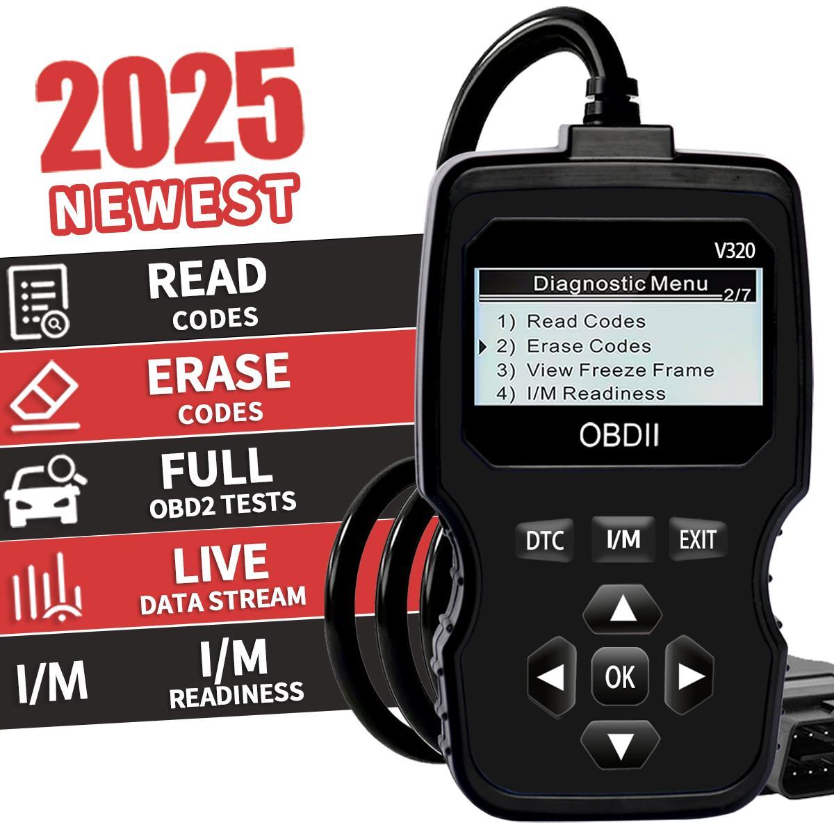 OBD2 Engine Fault Code Reader, Multifunctional Car Diagnostic Tool, Professional Car Scanner Diagnostic Tool for All OBD II Protocol Cars Since 1996, Automotive Diagnostic Tool