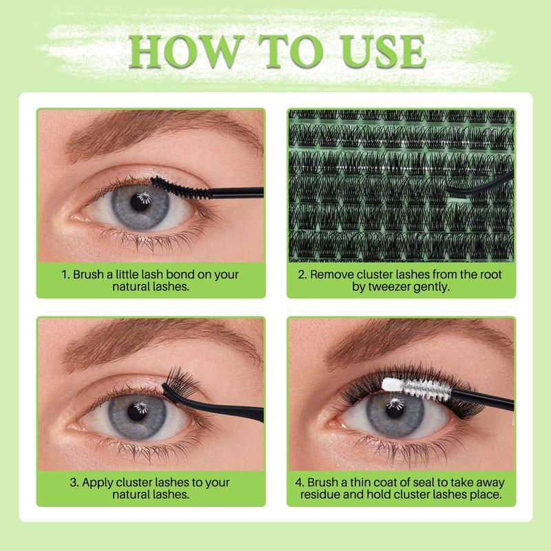 Individual Eyelash Extensions Clusters, 1 Count Mixed Length & Style False Eyelashes, Self Grafting Curl Eyelashes, Eye Makeup Enhancement, Wispy Lash Clusters