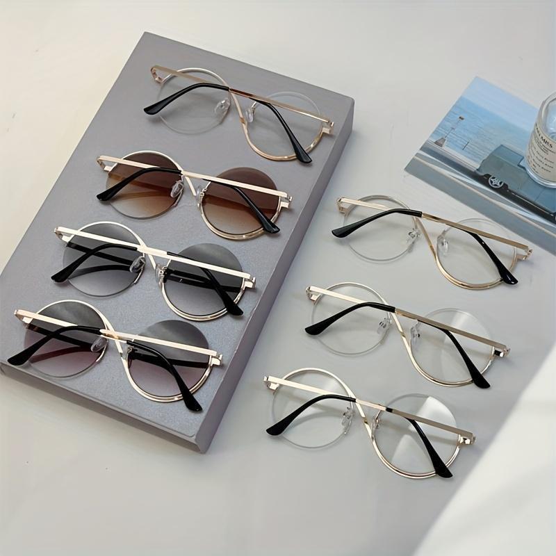 Full Frame Round Oversize Advanced Sense Glasses- 1pc Fashionable Pink Multicolor Minimalist Shades Traveling and Street Snap Wear