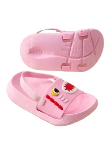Fashionable Comfortable Trendy Casual Lightweight Kids Monster Eva Back Strap Sandals, Infant Toddler Cartoon Non-Slip Home Beach Slippers, Cute Soft Slippers