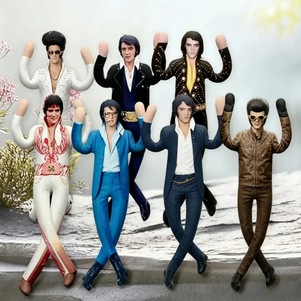 30cm Elvis Presley Cat King Abstract Plush Doll with Built in Wire Frame Poseable Stuffed Mouse Toy Holiday Gift