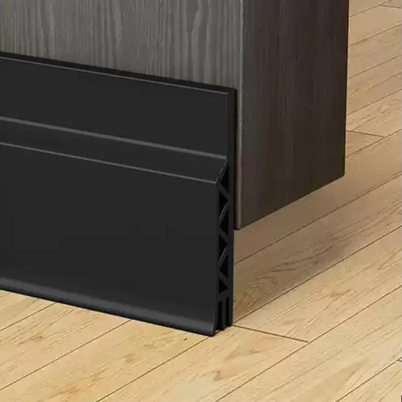Special Rubber Door Threshold Seal, 1-Piece Adjustable Hollow Strip Aftermarket Draught Excluders & Seals, Friction-Reducing, Easy to Install for Apartments, Fits Wood/Metal/Glass Doors, Blocks Drafts (Black, White), Adjustable Strip