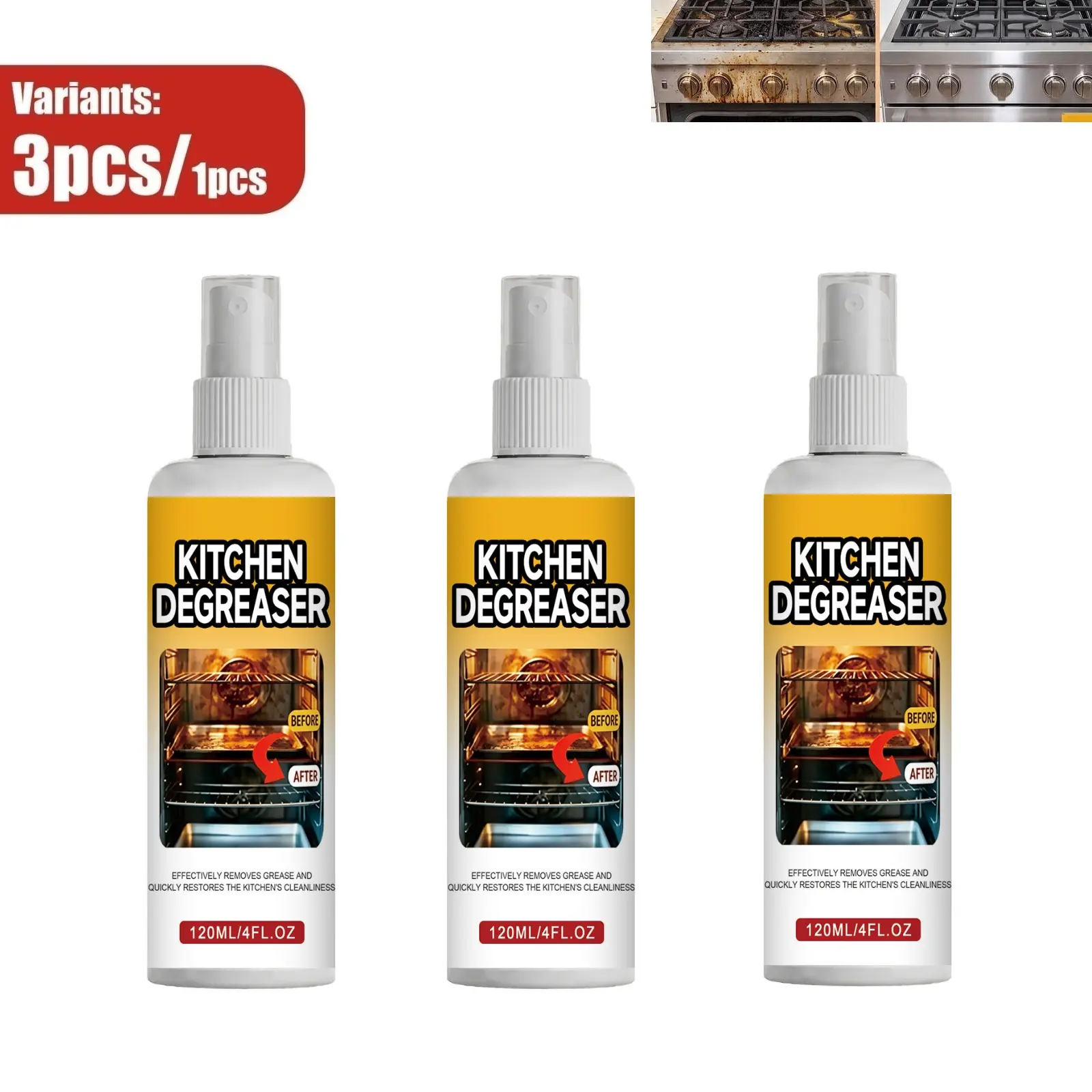 Heavy‑Duty Kitchen Grease Cleaner, Dissolve Stubborn Oil And Grime, Bring Bright Glossy Finish, Ideal For Stovetop, Range Hood And Daily Kitchen Cleaning