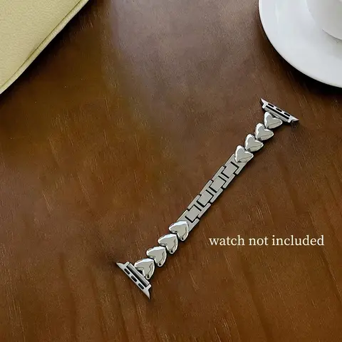 Heart Shaped Watch Band (Band Only), Fashionable Watch Band for iWatch, Wearable Accessories Smart Watch Strap Compatible with iWatch Series 9/8/7/6/5/4/3/2/1/SE, Teenage Girl Gifts, Stylish Smartwatch Accessories