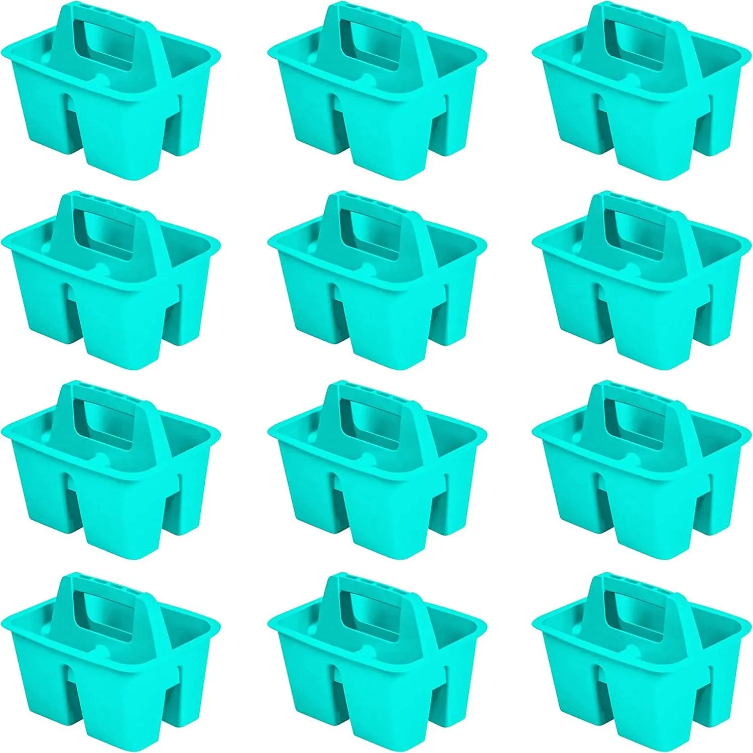 Mini Classroom Caddy, Multipurpose Classroom Organizer with Handle, Teal, 12-Pack (01065U12C)