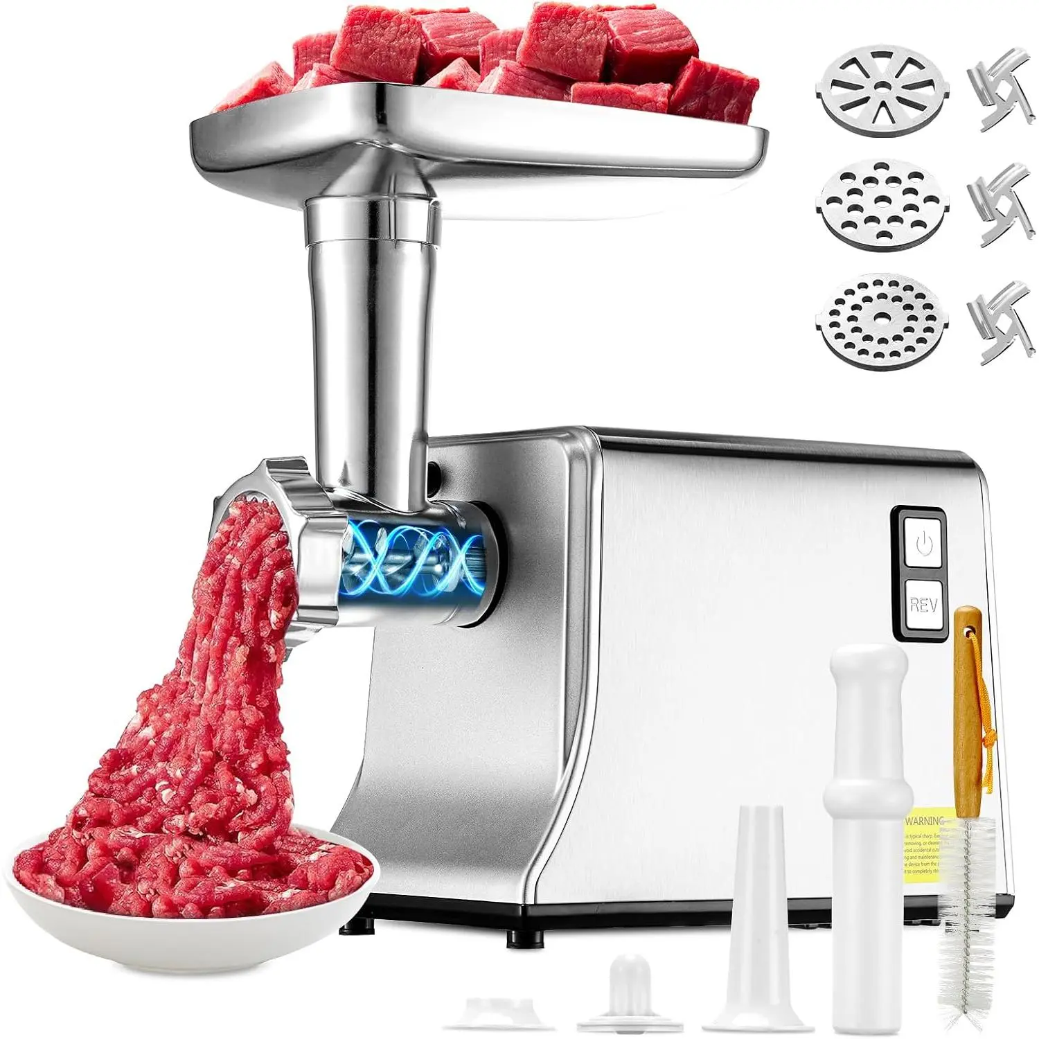 5.0 Upgrade Electric Meat ,3S Grinding,Meat Grinders for  Use-S | 【3500W Super 】【3 Sets 304 Stainless Steel  & Plate】Meat  with Kubbe&Sausage Kit  for Kubbe,Sausage