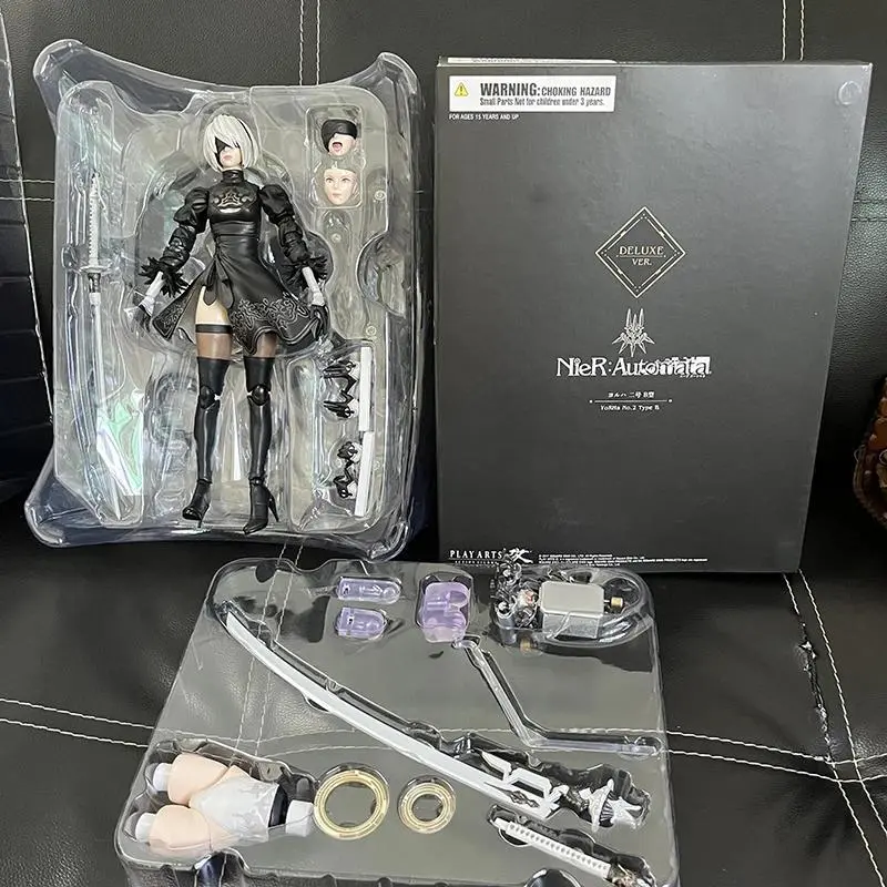 Play Arts Kai NieR:Automata 2 Type B 2B Action Figure DX Deluxe Edition Movable PVC Figure Model Toys Joint Movable Doll Gift