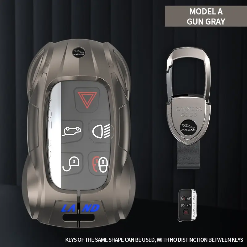 Metal Car Key Cover for Jaguar Xf Xj Xe F-Pace E-Pace, Stylish Key Chain Protector, Remote Control Case, Cool Sports Car Design