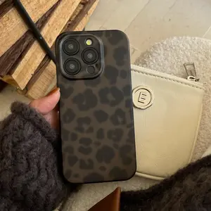 Matte Gradient Leopard Print Amber Phone Case for iPhone 17 Pro Max, 16 Pro Max, 15 Pro Max, 14 Pro, 13 Pro, 12, 11 Protection