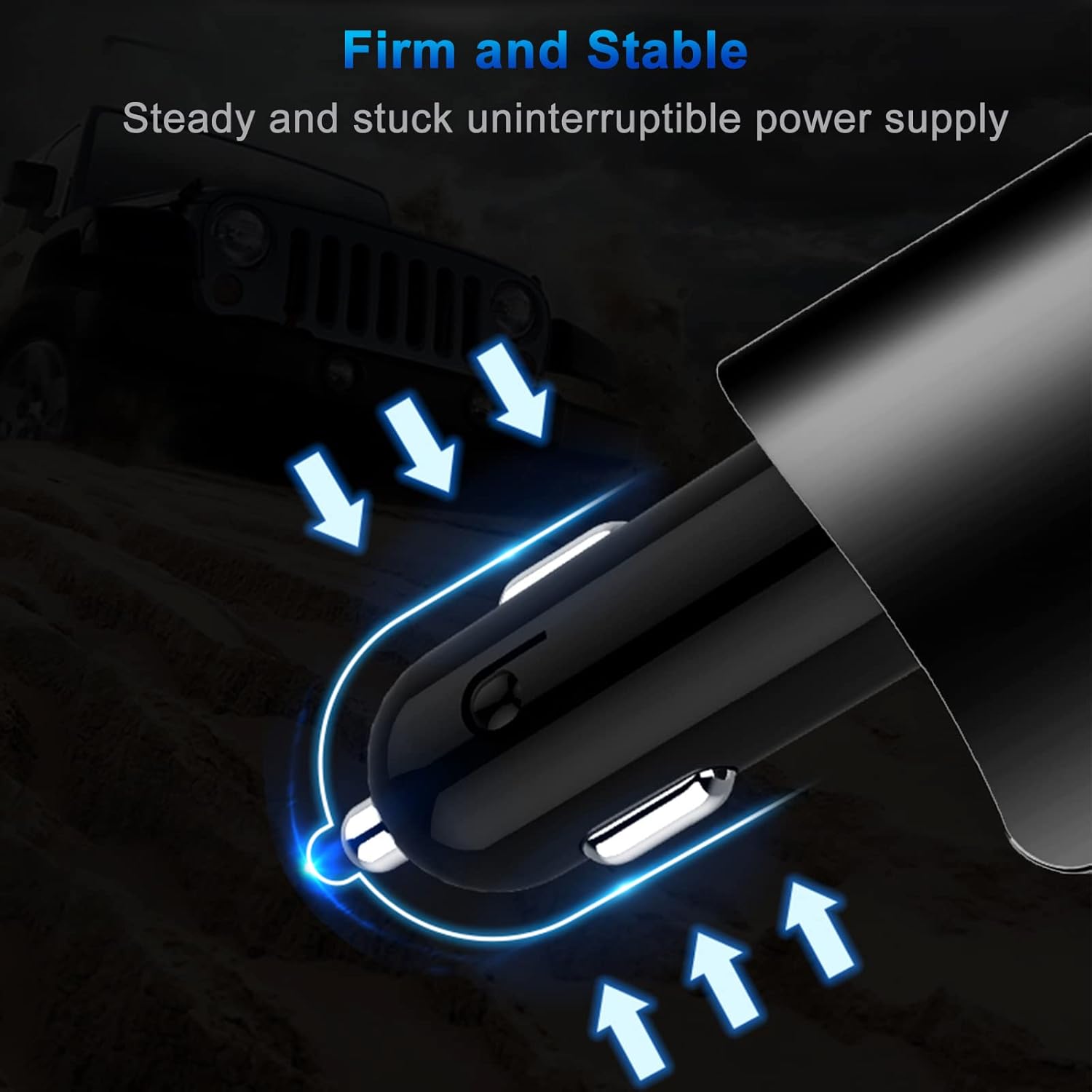 Cigarette Lighter Socket Adapter, Car Charger QC3.0, 12V/24V Outlet Plug Splitter with Multi USB Ports, Voltmeter Compatible for iPhone, Galaxy, GPS